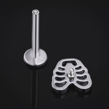 Titan-Labret-Ohrstecker mit Innengewinde, Stärke 1,2 mm, in Roségold mit Kegel