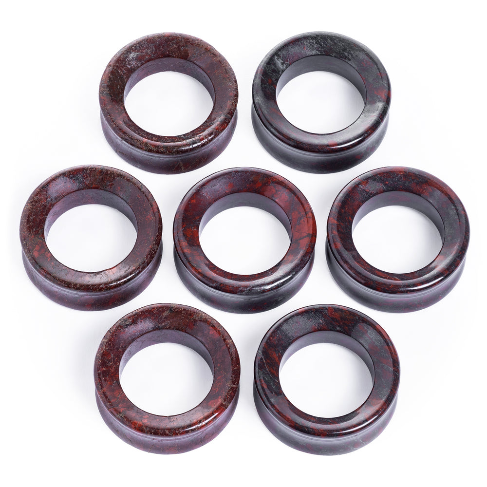 Roter Zinnober & Schwarzer Quarz Double Flare Tunnel / Plug / Gauge