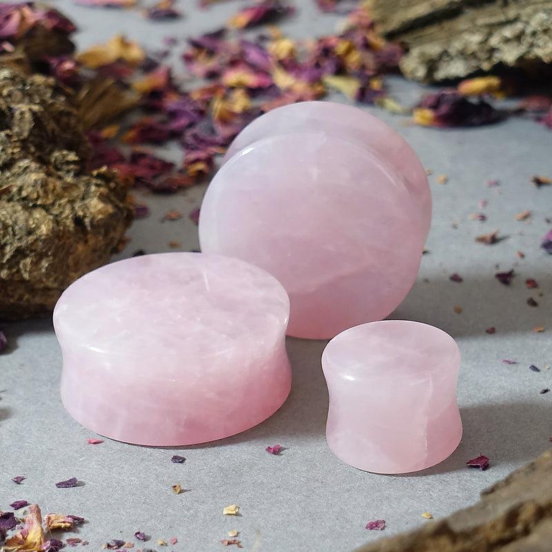 Rose Quartz Stone Plug / Gauge