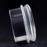 Plug / Gauge en verre simple évasé aurore boréale irisé