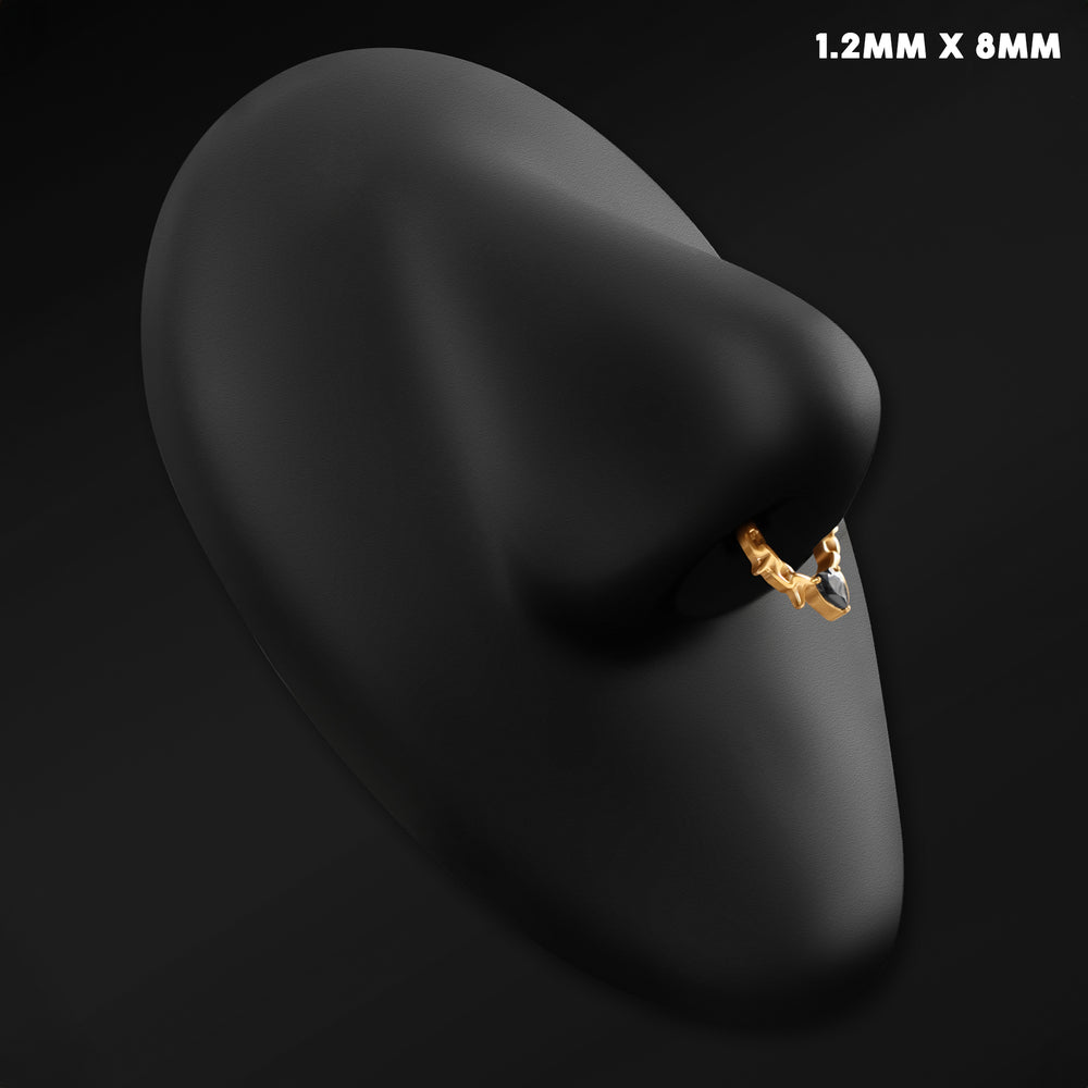 Septum-Clicker, Silber, Gedrehte Dornen, ASTM F136 Titan