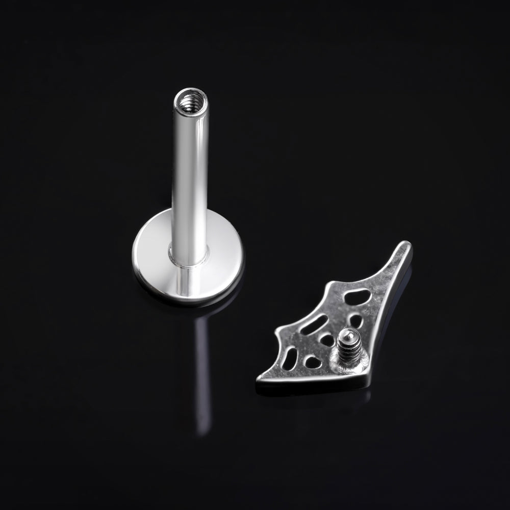 Titan-Labret-Ohrstecker mit Innengewinde, Stärke 1,2 mm, in Roségold mit Kegel