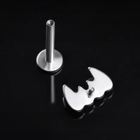 Clou de labret, argent, embout croc, filetage interne, titane, 1.2mm