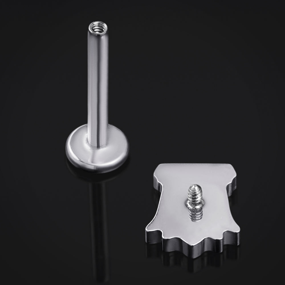 Titan-Labret-Ohrstecker mit Innengewinde, Stärke 1,2 mm, in Roségold mit Kegel