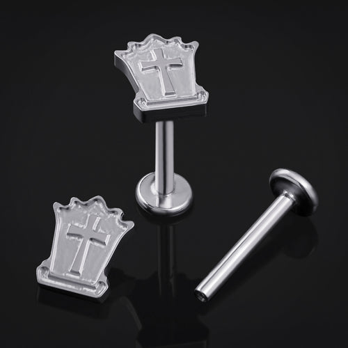 Titan-Labret-Ohrstecker mit Innengewinde, Stärke 1,2 mm, in Roségold mit Kegel