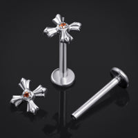Titan-Labret-Ohrstecker mit Innengewinde, Stärke 1,2 mm, in Roségold mit Kegel