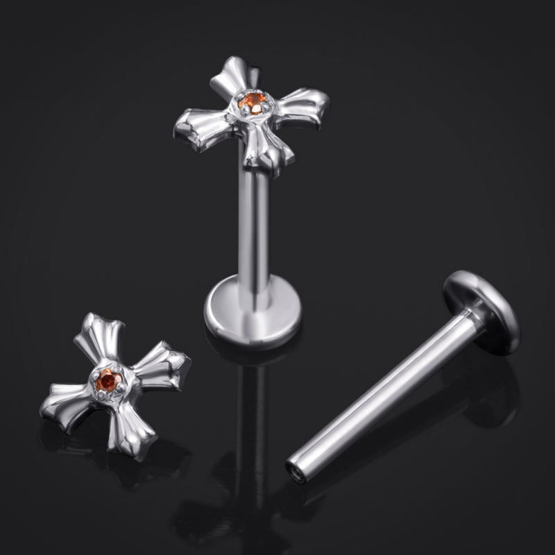 Titan-Labret-Ohrstecker mit Innengewinde, Stärke 1,2 mm, in Roségold mit Kegel