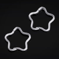 Anneau de nez articulé étoile argentée en titane ASTM F136, calibre 1,2 mm