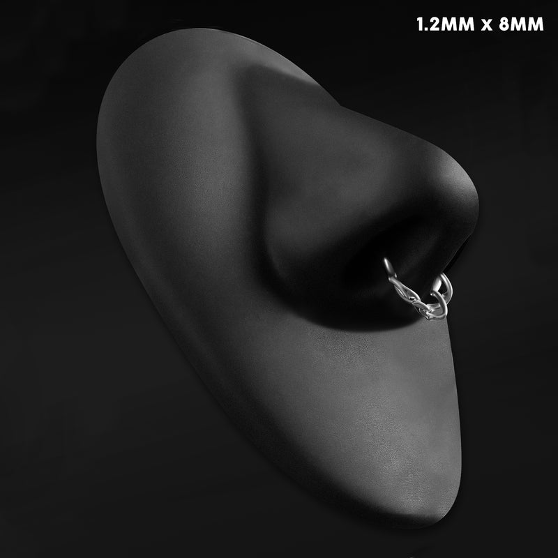 Septum-Clicker, Silber, Gedrehte Dornen, ASTM F136 Titan