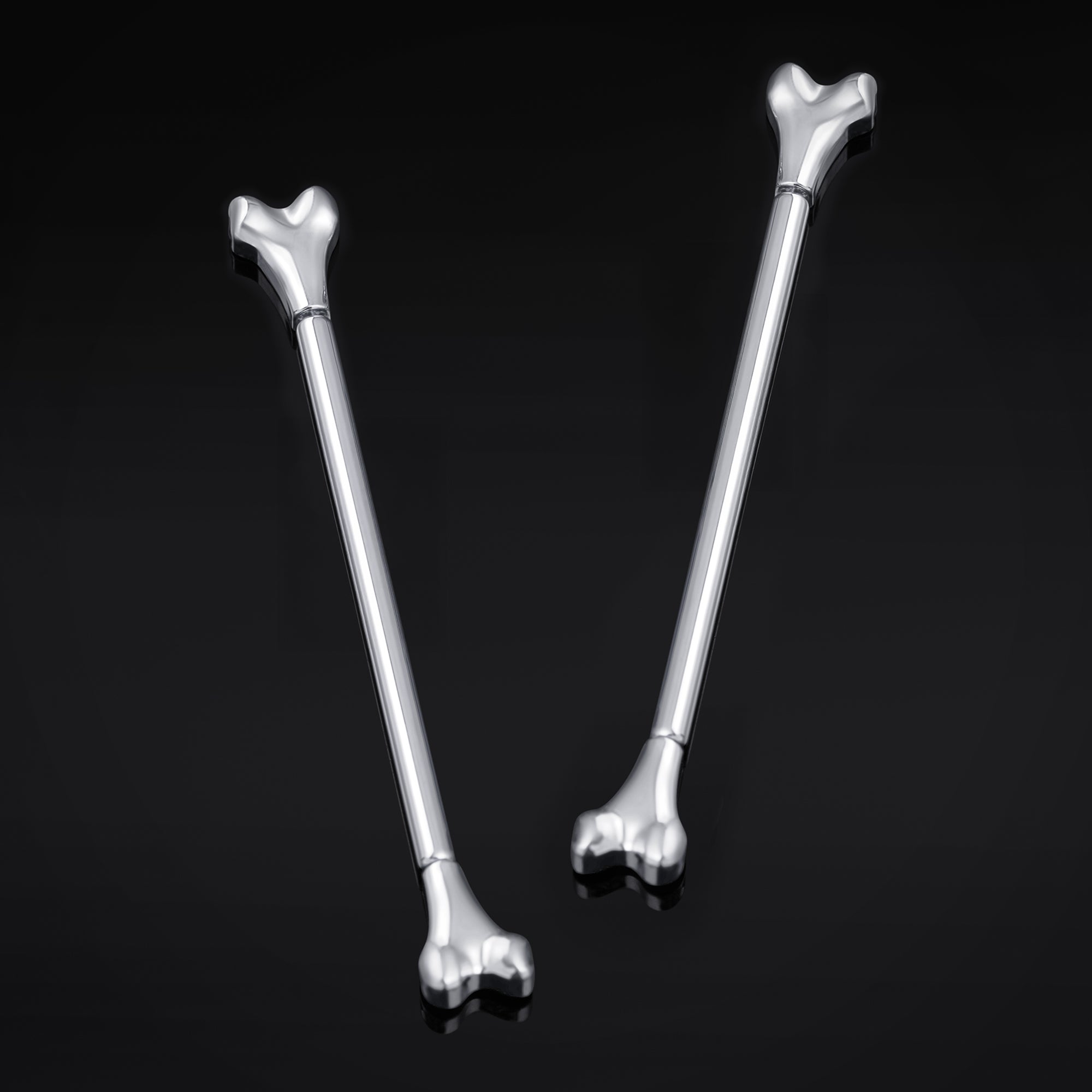 Titanium Threadless Silver Bone Industrial Bar 1.6mm