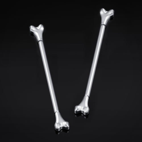 Titanium Threadless Silver Bone Industrial Bar 1.6mm