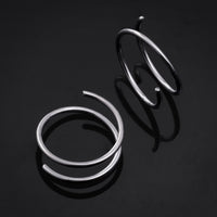 Anneau nasal spiralé, argent, effet double anneau, titane ASTM F136, 20G