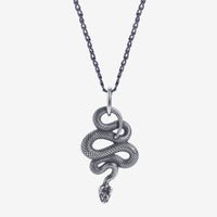 Collier serpent argenté