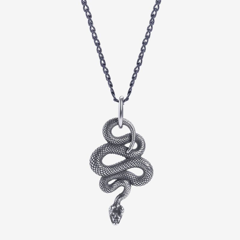 Collier serpent argenté