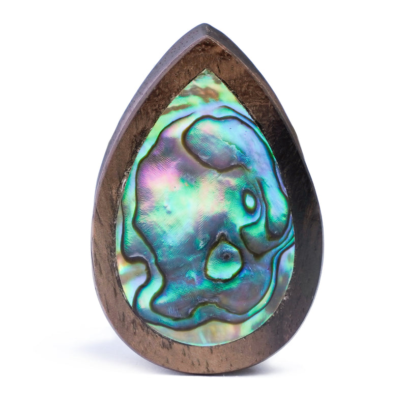Plug goutte d’eau en nacre d’ormeau Sono / calibre - face avant