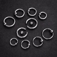 Ball Closure Ring, Silver, Large Gauge, G23 Titanium