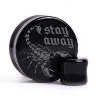 Plug Scorpion Stay Away / Calibre - Verre noir | Double évasement à face plate