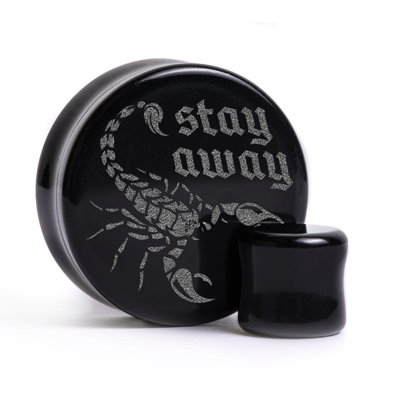 Plug Scorpion Stay Away / Calibre - Verre noir | Double évasement à face plate