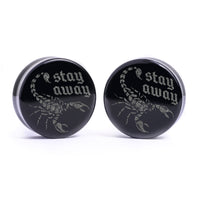 Plug Scorpion Stay Away / Calibre - Verre noir | Double évasement à face plate