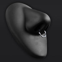 Argent, motif os, septum clicker, titane ASTM F136