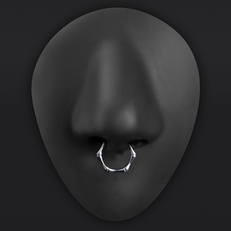Argent, motif os, septum clicker, titane ASTM F136