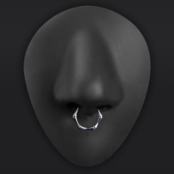 Silver, Septum, gehämmerter Tropfen, ASTM F136 Titan, Segment-Clicker, 1,2mm