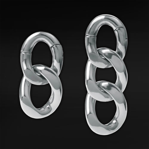 Silver Chain Ear Weights (Pair)