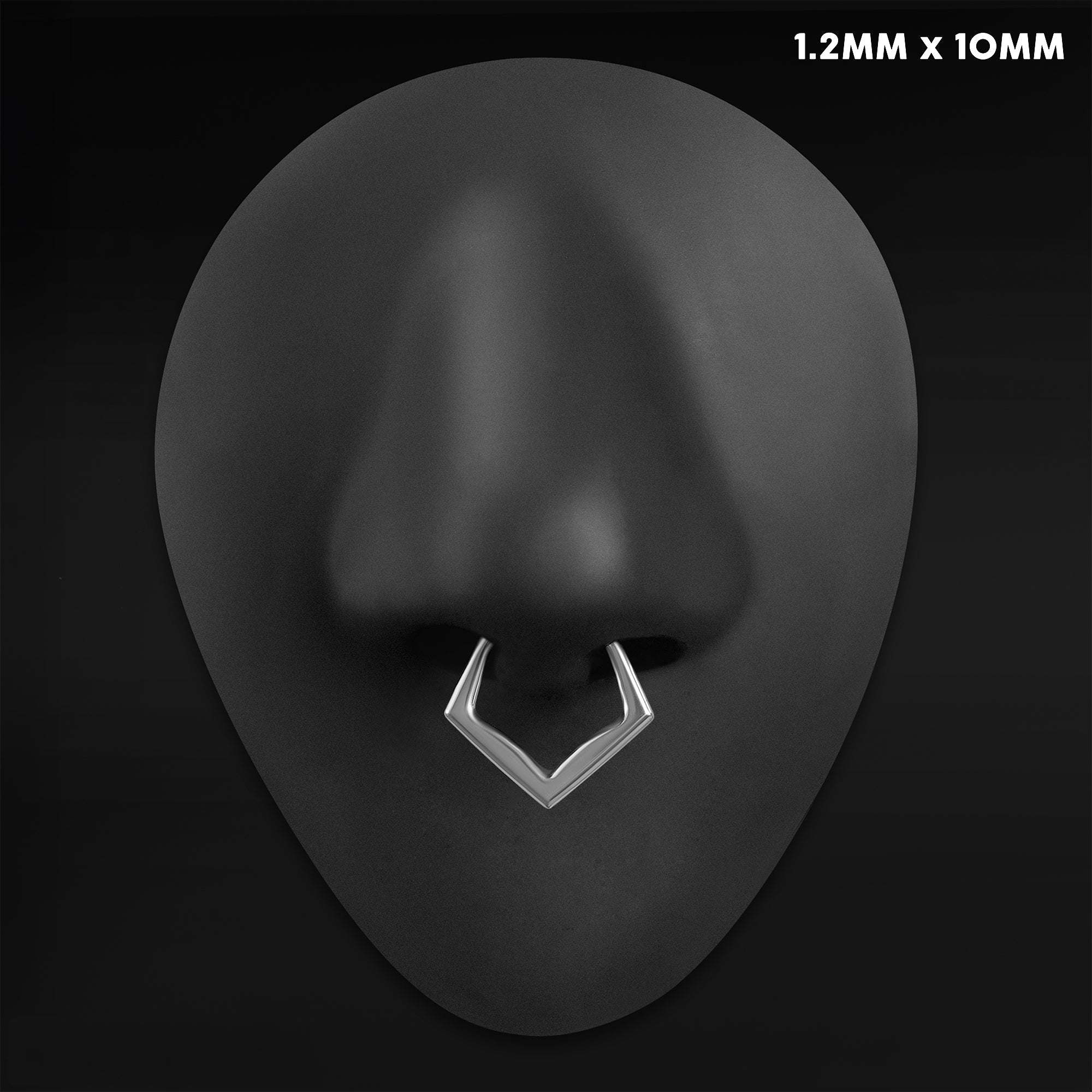 Septum Clicker, Silver, Chevron Pointed, ASTM F136 Titanium