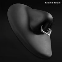 Septum clicker, argenté, pointe en chevron, titane ASTM F136