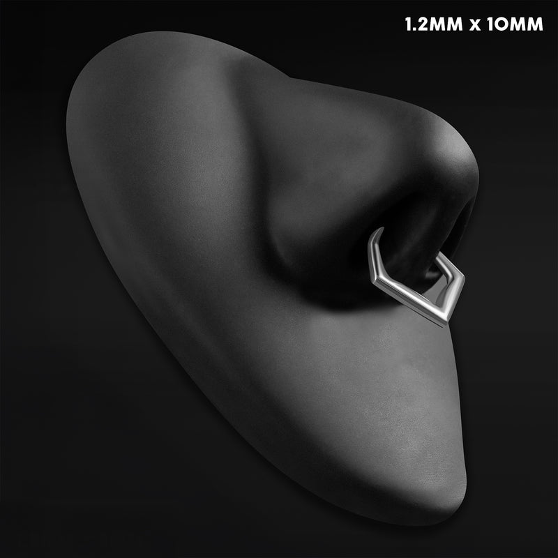 Septum clicker, argenté, pointe en chevron, titane ASTM F136