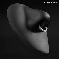 Septum clicker, argenté, pointe en chevron, titane ASTM F136