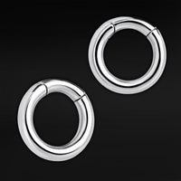 Poids d'oreille circulaires en acier argenté - Paire
