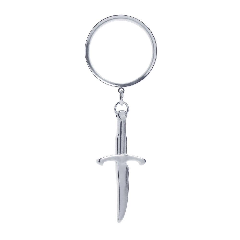 Silver Dagger Double Flared Tunnel Dangle / Plug / Gauge - Metal Ear Plugs in 6mm (2g) - 30mm (1.18'') Gauge Sizes