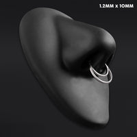 Clicker pour septum, argenté, double anneau, titane