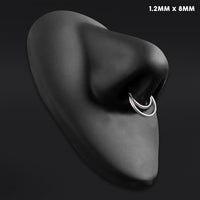 Clicker pour septum, argenté, double anneau, titane