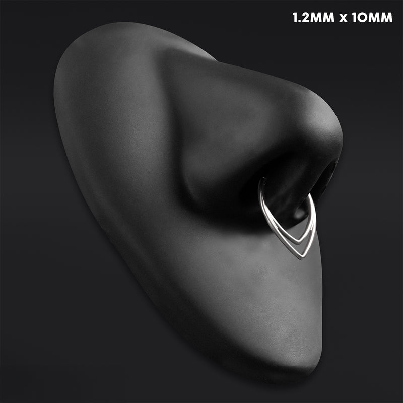 Clicker de septum, argent, double goutte, titane ASTM F136