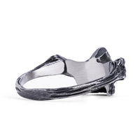 Bague gothique demi-crâne argentée