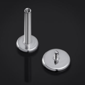 Curved Barbell, Silver, Spiked, Internally Threaded, Titanium
