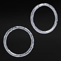 Silver Hammered Steel Hoop Ear Hangers - Pair