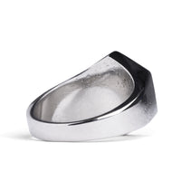 Bague hexagone onyx noir argentée
