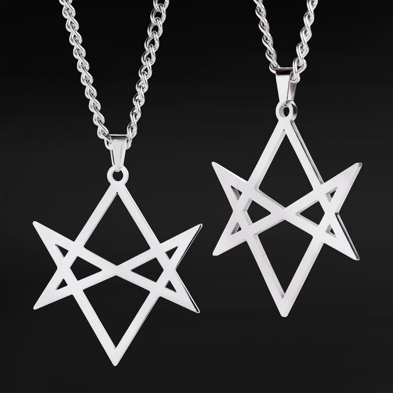 Collier pendentif hexagramme argenté