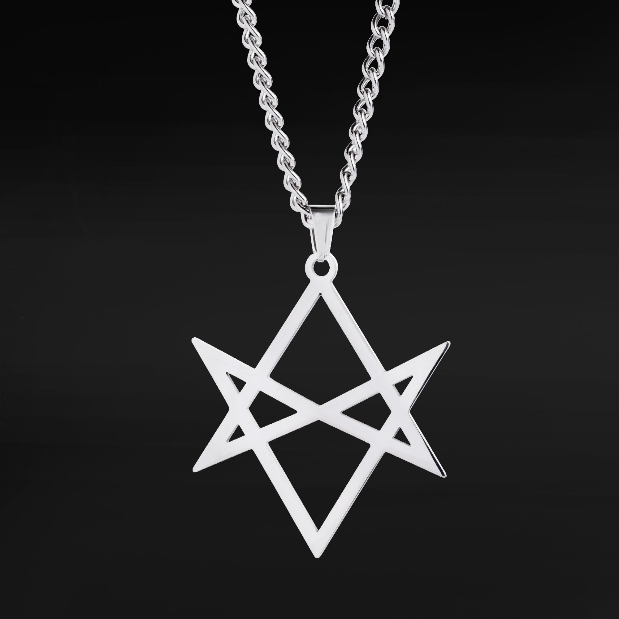 Silver Hexagram Pendant Necklace