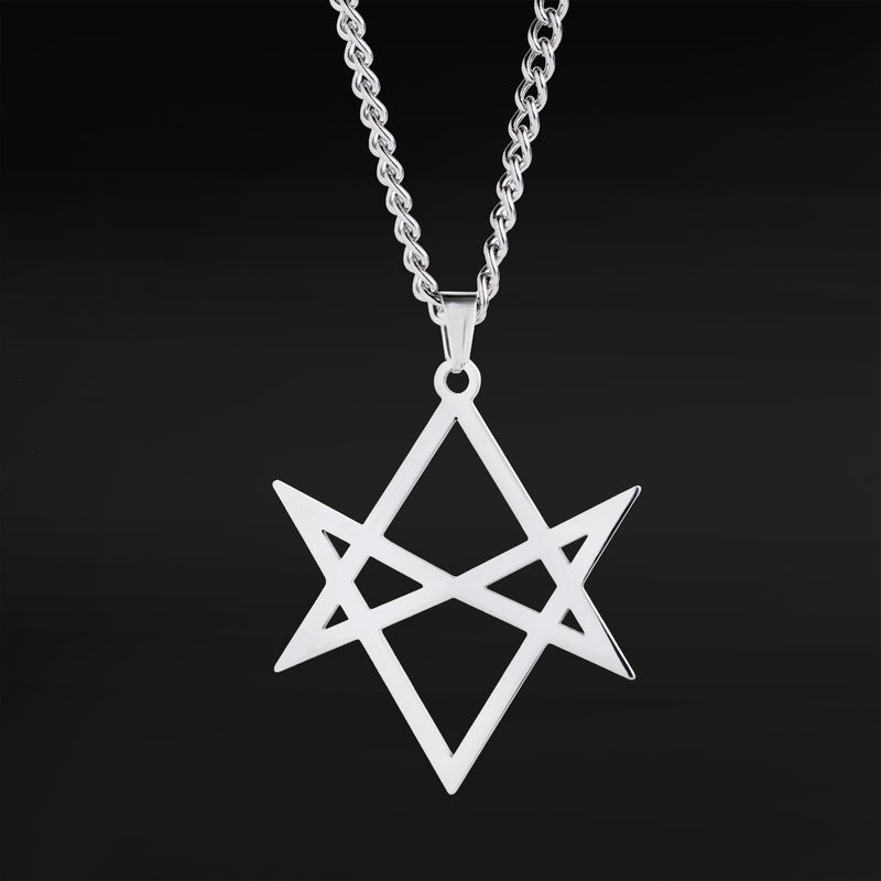 Collier pendentif hexagramme argenté