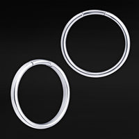Poids d'oreille anneau en acier argenté - Paire
