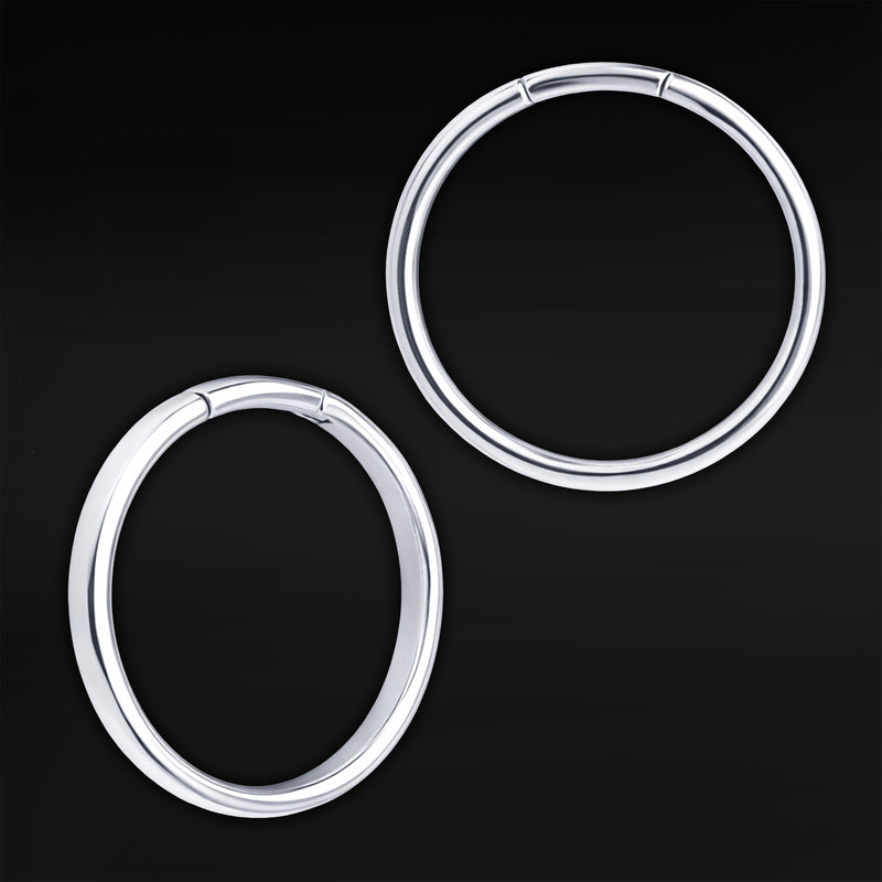 Poids d'oreille anneau en acier argenté - Paire
