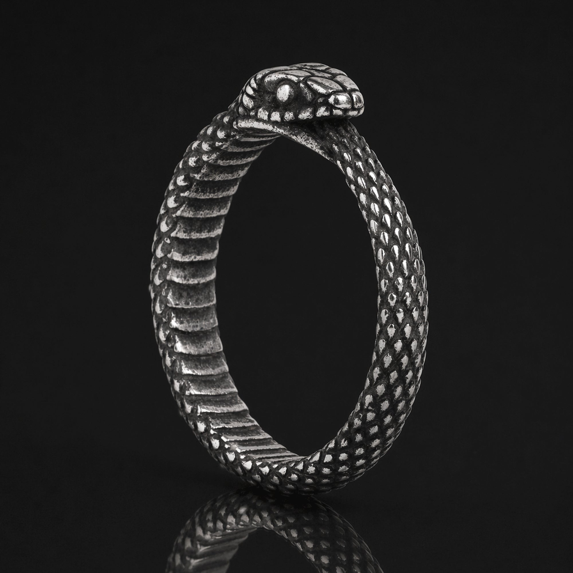 Silver Ouroboros Snake Ring