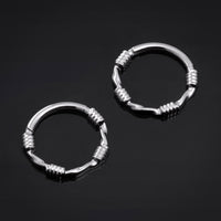 Anneau de nez clicker, argent, torsade corde, titane ASTM F136