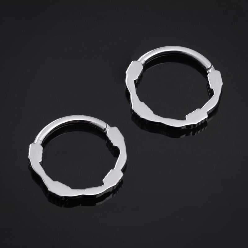 Anneau de nez clicker, argent, torsade corde, titane ASTM F136