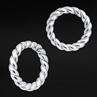 Poids d'oreille corde en acier argenté - Paire