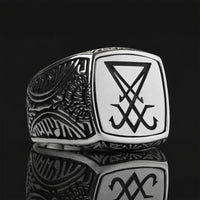 Silbernes Siegel Des Okkulten Luzifer-Rings